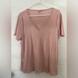Old Navy Light Pink Flowy Tee (Large)